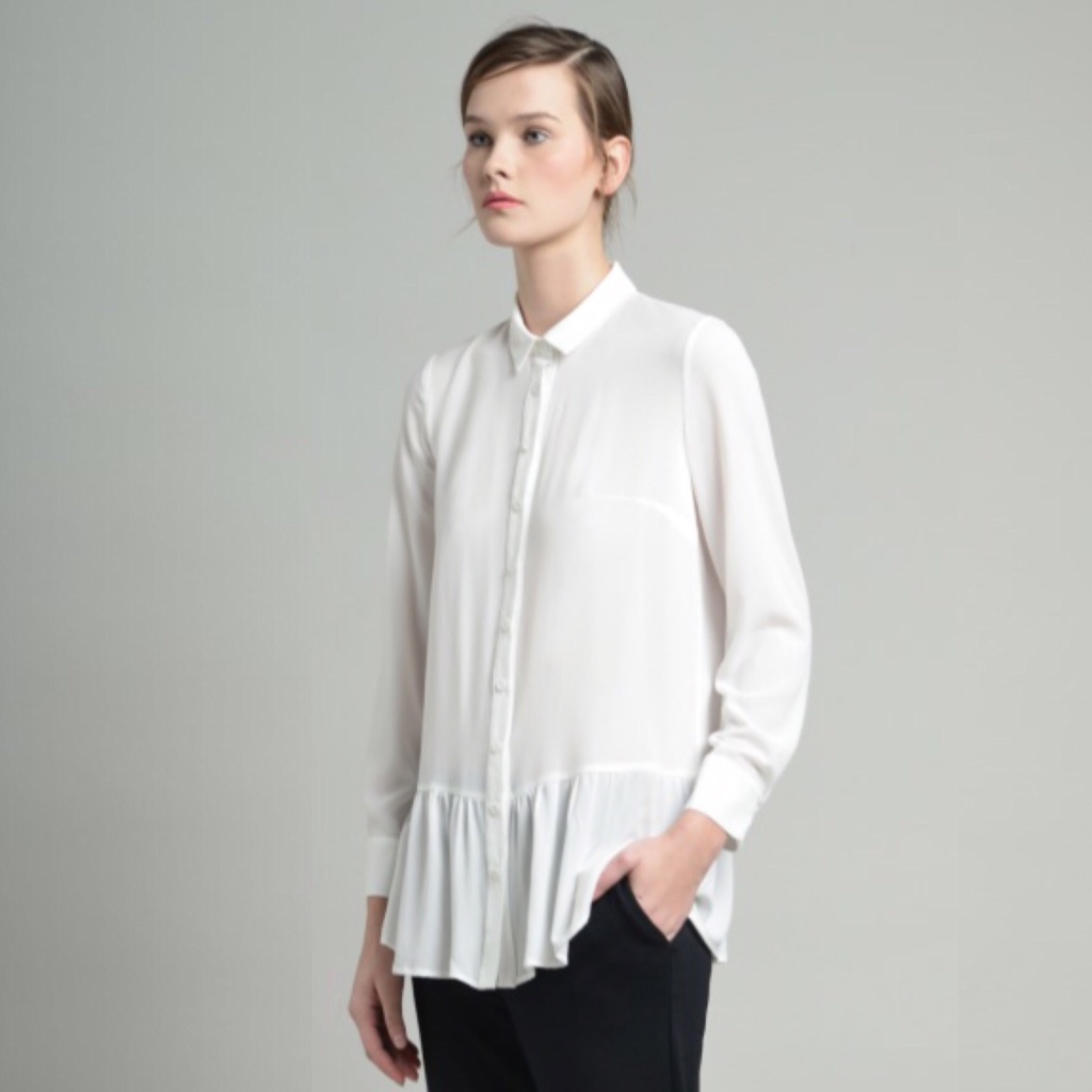 Ronen Chen Nola Drop Waist Peplum Blouse